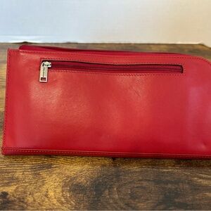 Chic Red Leather Travel Bag